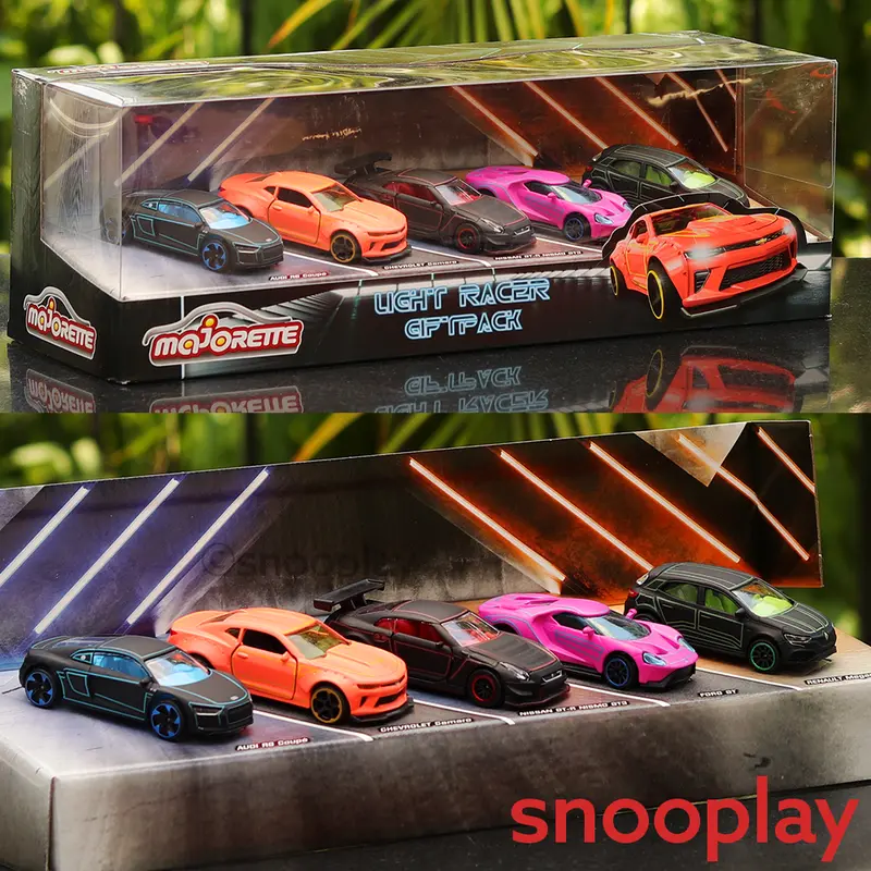 Set Of 5 Licensed Majorette Diecast Cars -  Ford Gt, Gt-R Nismo Gt3, Renault Megane R.S., Chevrolet Camaro, Audi R8 Coupe (7 Years Till Grown Ups) 1