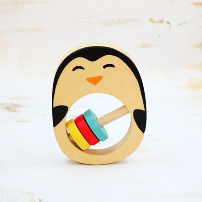 Shumee Wooden Rattle - Penguin Theme (3-12 Months) 1
