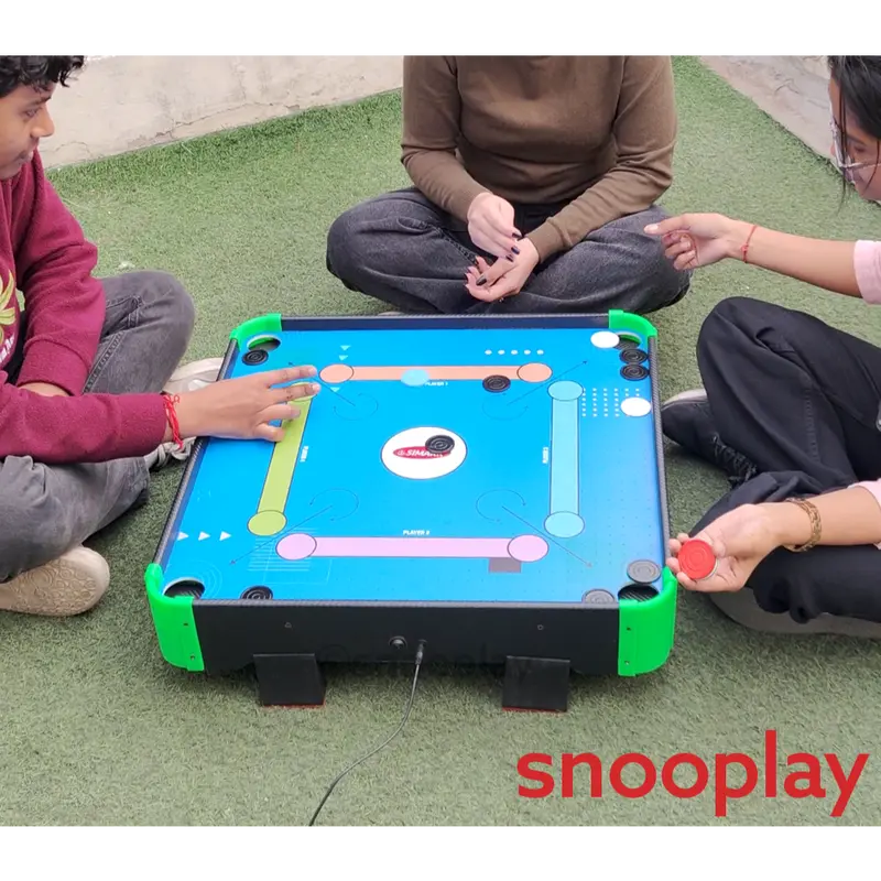 Simarr Air Carrom Game With Adaptor, 23 Carrom Coins & 1 Stricker (5-12 Years) 1
