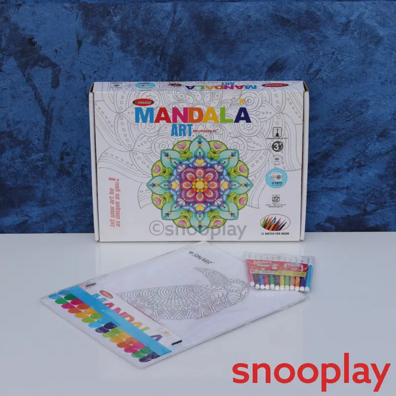 Simarr Mandala Art Kit With 20 Coloring Sheets & Mandala Hangings (9 Years Till Grown Ups) 1