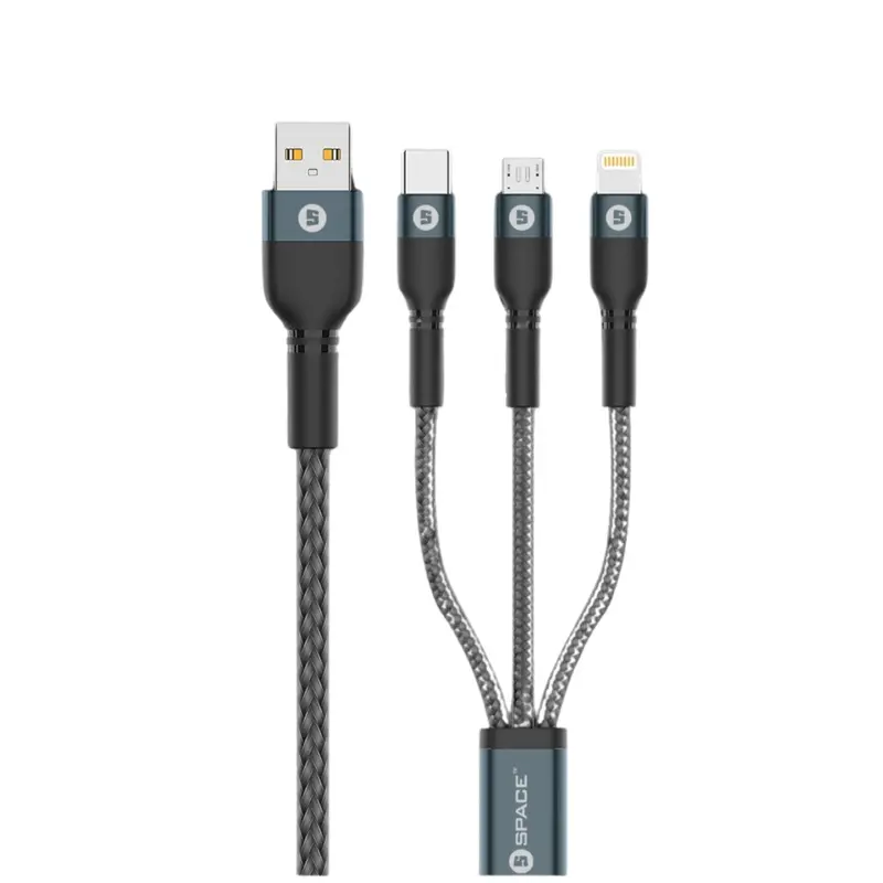 Space Chargesync 3 In 1 Usb Cable 25W Fast Charging 1