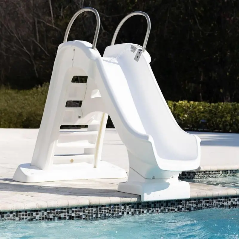 Step2 Vero Pool Slide - 4 Feet Inground Pool Slide With Non Slip Steps & Built In Sprinkler (3-12 Years) 1