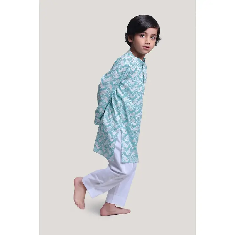 Story Tailor The Talkative Turtle- Boys Kurta Pajama Set (18-24 Months) 1