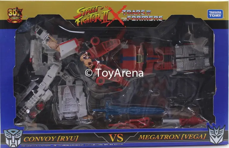 Takara Tomy Transformers X Street Fighter Ii Ryu (Convoy) Vs. Vega (Megatron) Action Figure Set Exclusive 1