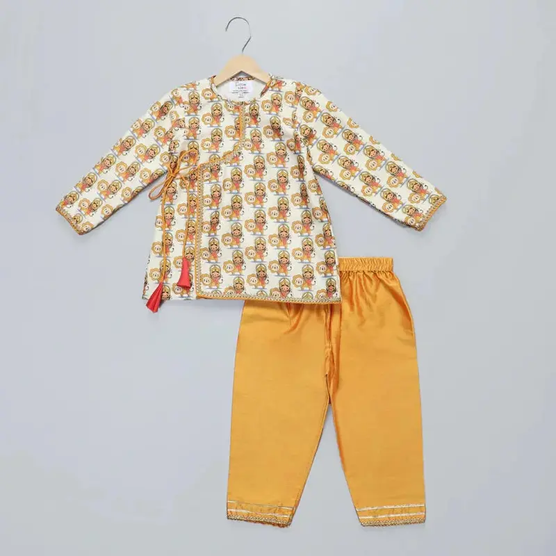 The Little Tales Durgaji Printed Kurta Payjama Set 1
