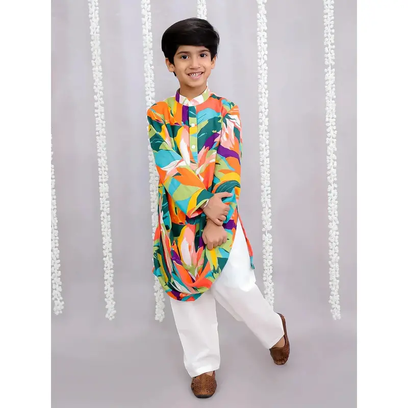 The Wishing Closet Multicolor Parrot Print Kurta Set 1