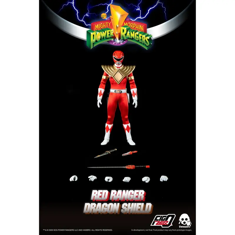 Threezero Figzero 1/6 Mighty Morphin Power Rangers Dragon Shield Red Ranger Sixth Scale Figure 1