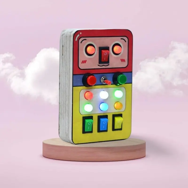 Timgloo Robomelon Montessori Busy Board - Wooden Robot Themed Sensory Activity (1-6 Years) 1