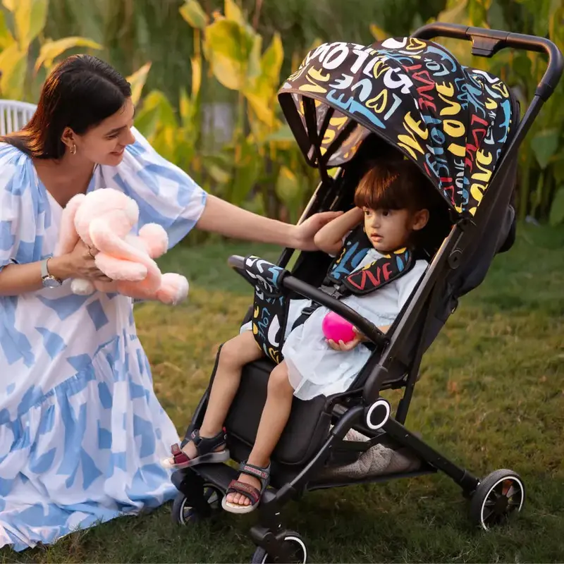 Tinyberg Baby Stroller With 5 Point Safety Belt | Upto 25 Kg | One Hand Fold | Cabin Stroller | Multiple Recline | Featherlite 1