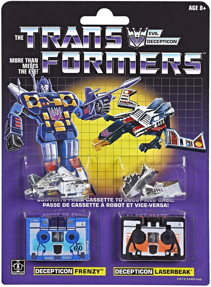Transformer Vintage G1 Reissue Cassette 2-Pack Decepticons Frenzy And Laserbeak Action Figure 1