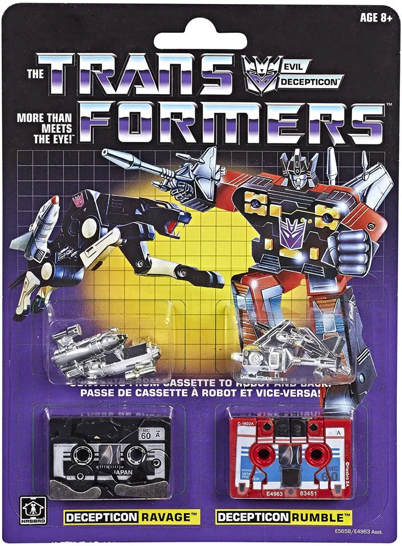 Transformer Vintage G1 Reissue Cassette 2-Pack Decepticons Ravage And Rumble Action Figure 1