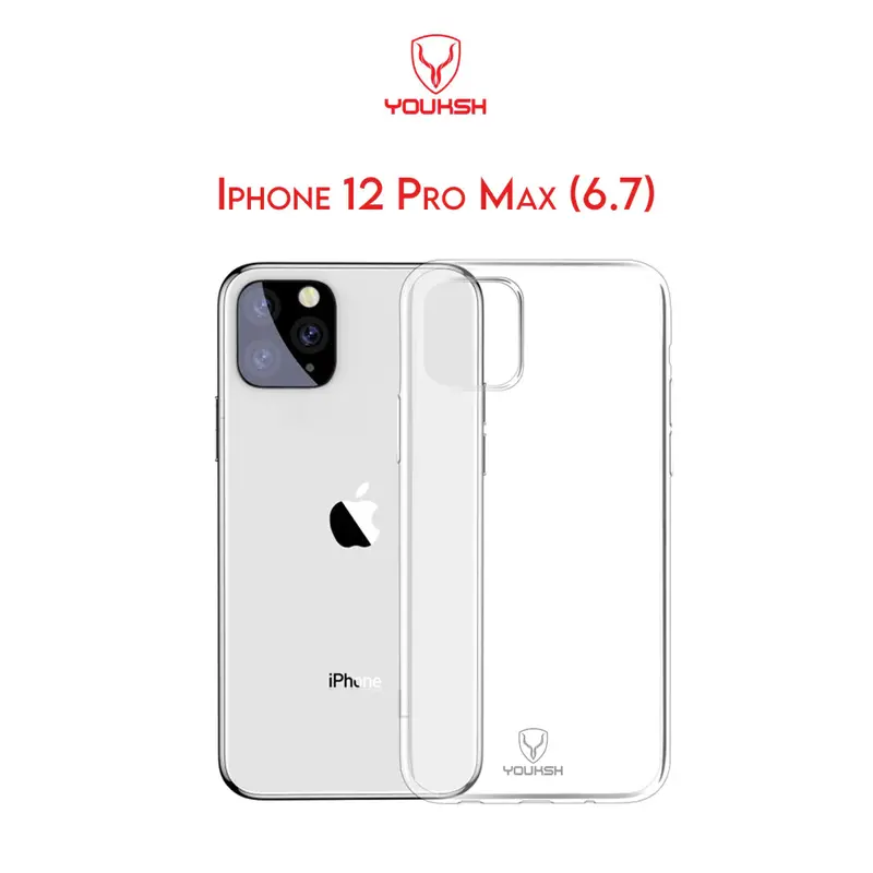 Youksh Apple Iphone 12 Pro Max Transparent Case | Soft Shock Proof Jelly Cover 1