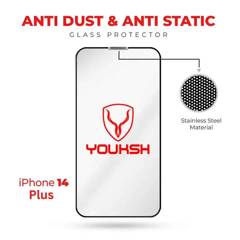 Youksh Apple Iphone 14 Plus Anti Static Glass Protector With Youksh Installation Kit 1