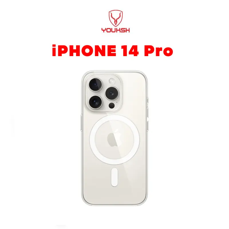 Youksh Apple Iphone 14 Pro Transparent Mage Safe Case | Shock Proof Cover 1