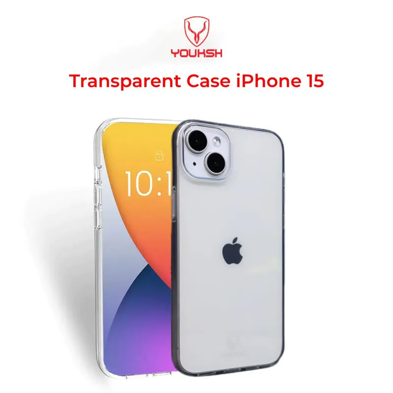 Youksh Apple Iphone 15 Transparent Case | Soft Shock Proof Jelly Cover 1