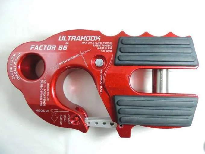 Factor 55 Ultrahook Winch Recovery Hook With Shackle Mount – Red Anodized Aluminum (Model 00250-01) 1