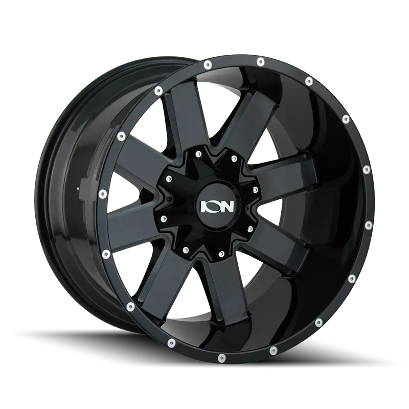 Ion 141-2278M Gloss Black & Milled Spoke Wheel – 20X12", 8X180Mm, -44Mm Offset, 124.1Mm Bore 1