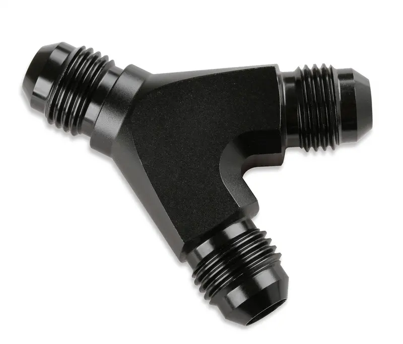 Mr. Gasket 1006-Bl Anodized Black -6An Male Y-Adapter Fitting 1