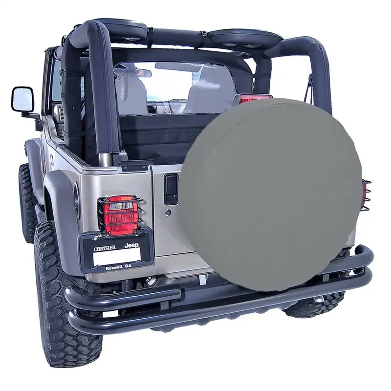 Rugged Ridge 12801.09 Gray Spare Tire Cover – Fits 27–29 Inch Diameter Tires 1