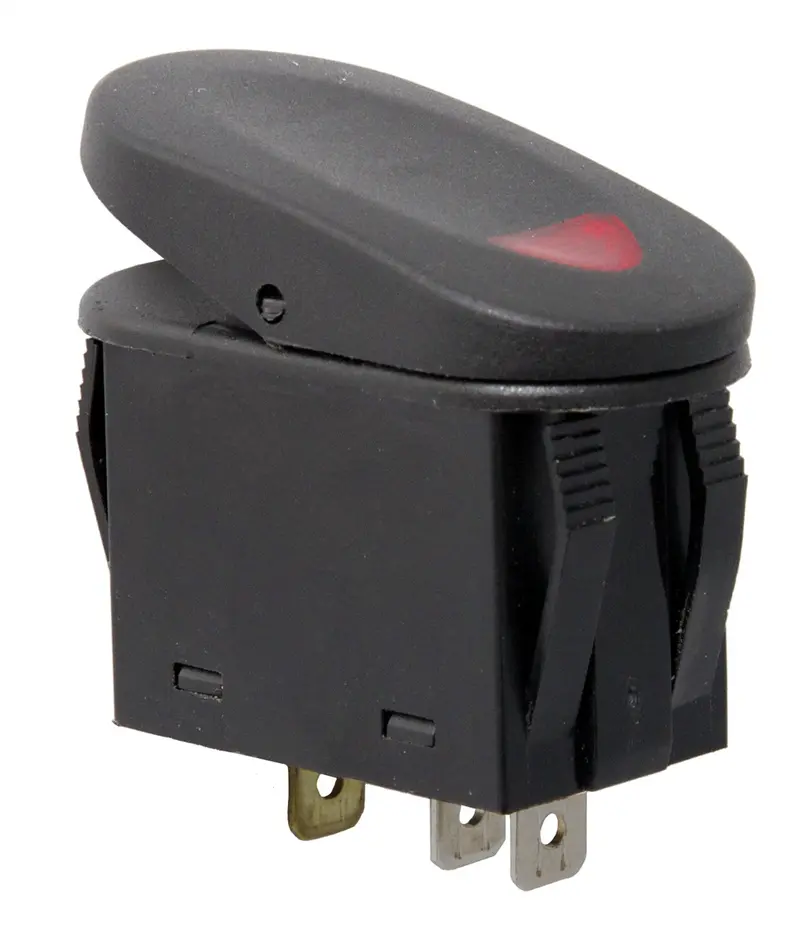 Rugged Ridge 17235.02 Two-Position Rocker Switch With Red Led Indicator (20A, 3-Prong, Black) 1