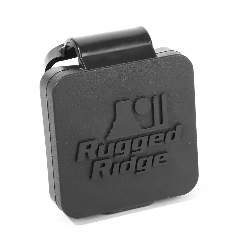 Rugged Ridge Receiver Hitch Plug – 2-Inch Size, Laser-Cut Logo, Black Powder Coat 1