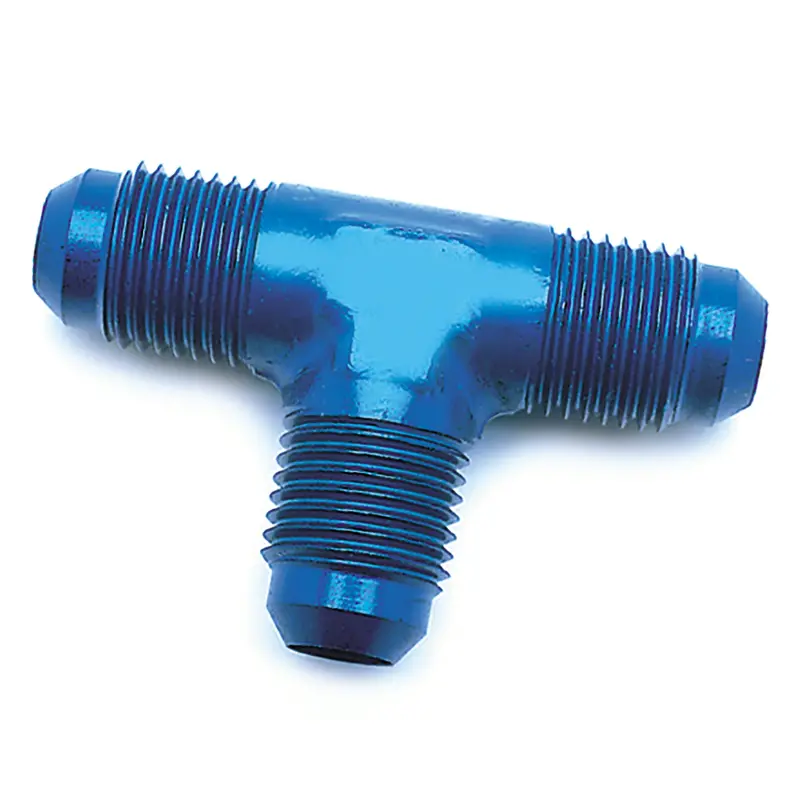 Speedfx 180-Degree Flare Tee Fitting – -8An, Anodized Black Aluminum 1